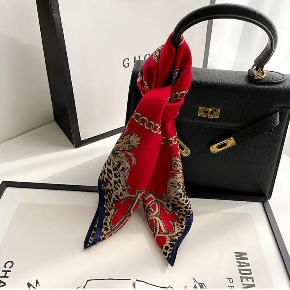 Red Chain Silk Scarf